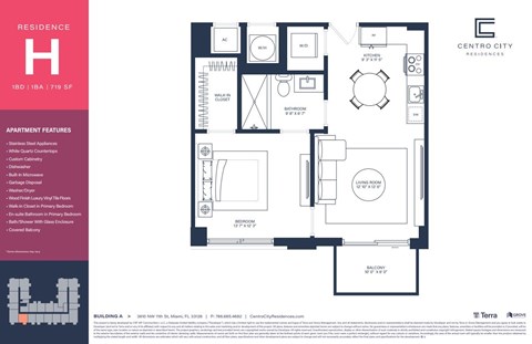 A floor plan for a residence with a living room, dining room, kitchen, and bathrooms.